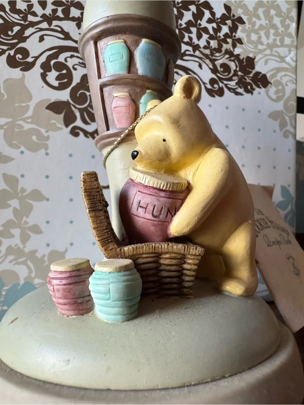 Brown Bag Ceramic Cookie Stamp Winnie the Pooh Disney Round Handle 1995 NEW